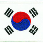 SM KOREAN FLAG-WHITE BORDER