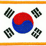 SM KOREAN FLAG-GOLD BORDER