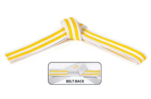 VELCRO WHITE BELT WITH DOUBLE STRIPE